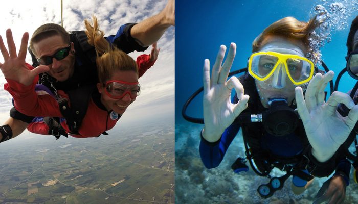 Scuba Diving and Skydiving